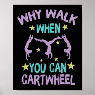 Poster Ginástica de Cartwheel Maneira das Meninas