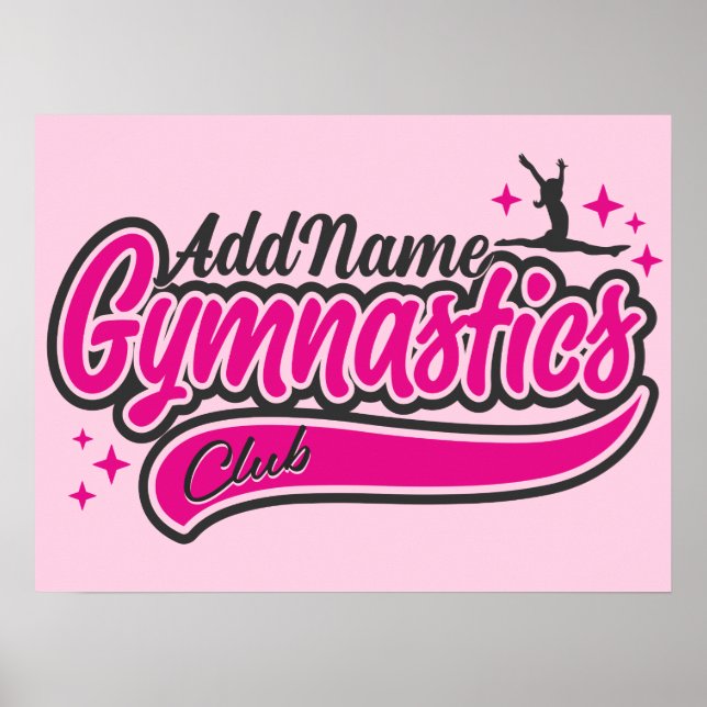 Poster Ginástica de Divisão de Gymnast de NOME Personaliz (Frente)