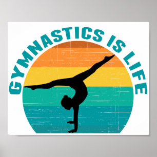 Poster Ginástica é Vida Pôr do Sol Legal Ginasta