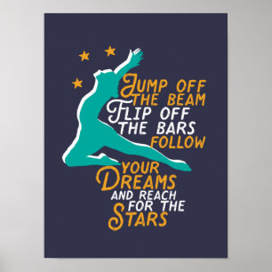 Poster Ginástica Inspiradora Garota de Ginástica de Cit