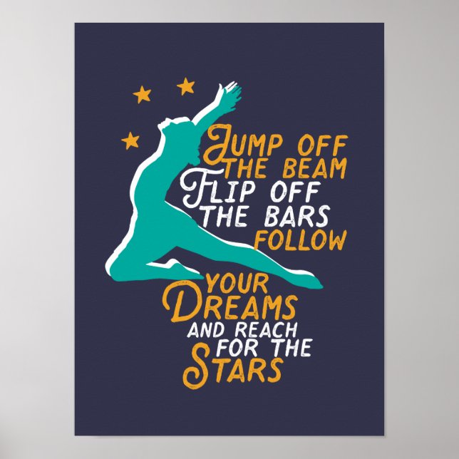 Poster Ginástica Inspiradora Menciona Gymnast (Frente)
