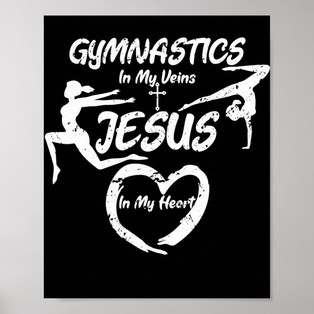 Poster Ginástica Nas Minhas Veias Jesus Ginastas Cristãos (Frente)