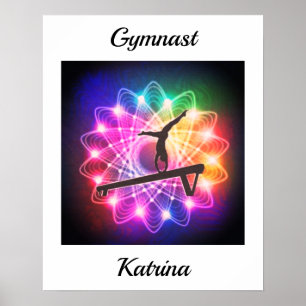 Poster Ginástica Personalizada de Feixe de Equilíbrio d