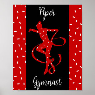 Poster Ginástica Rítmica de Natal Sprinkle Red Candy