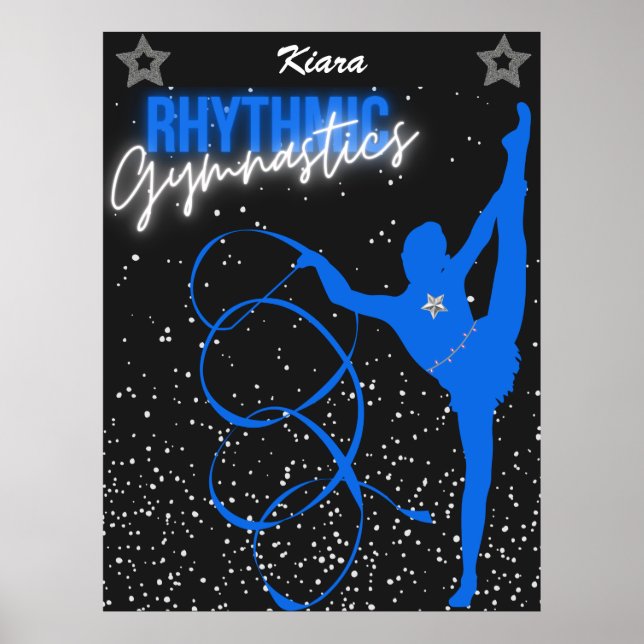 Poster Ginástica Rítmica Fita e Estrelas (Frente)