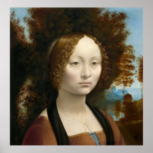 Poster Ginevra de' Benci Leonardo d Vinci Cartaz de Arte