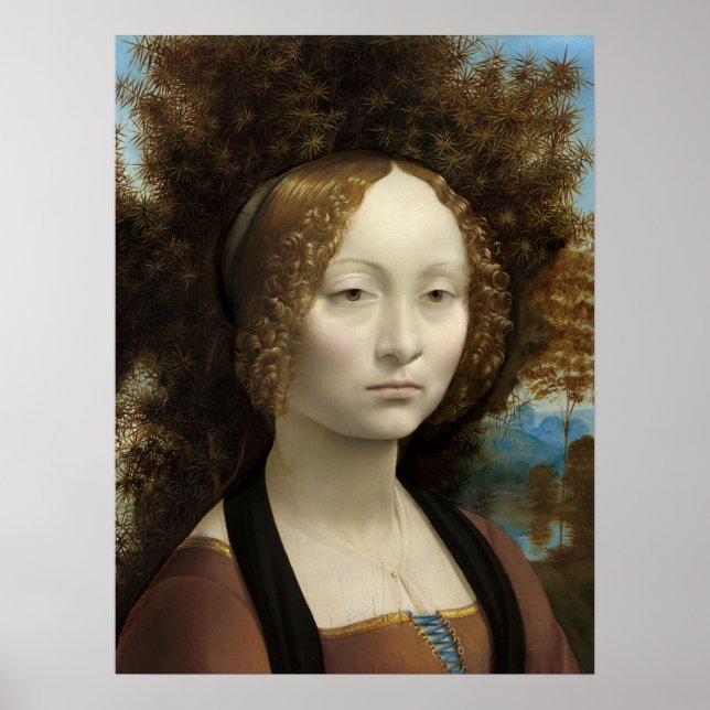Poster Ginevra de' Benci por Leonardo Da Vinci (Frente)