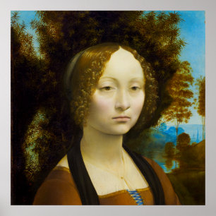 Poster Ginevra de'Benci por Leonardo da Vinci
