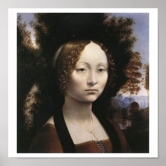 Pôster Ginevra de'Benci por Leonardo Da Vinci