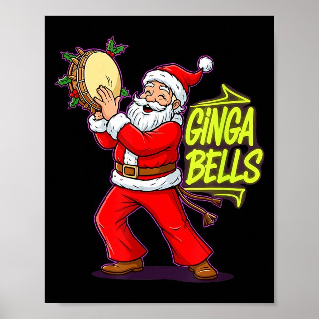 Poster Ginga Bells Santa Brazilian Party Holiday Christma (Frente)