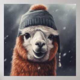 Poster Ginger alpaca vestindo beanie