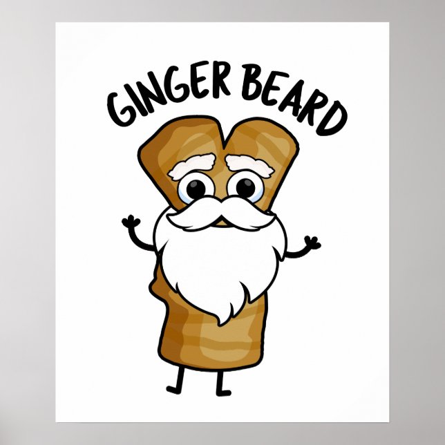 Poster Ginger Beard Funny Gingerbird Comida Pun (Frente)