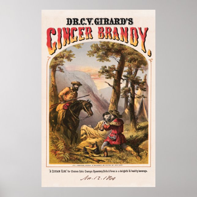 Poster GINGER BRANDY 1860 do Dr. C. V. Girard (Frente)