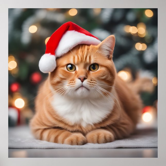 Poster Ginger British Shorthair Christmas (Frente)