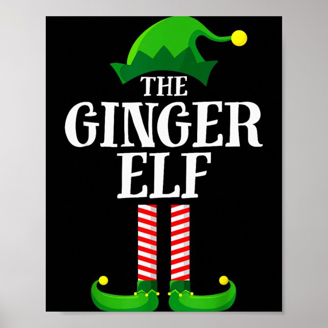Poster Ginger Elf Matching Family Group Christmas Party P (Frente)