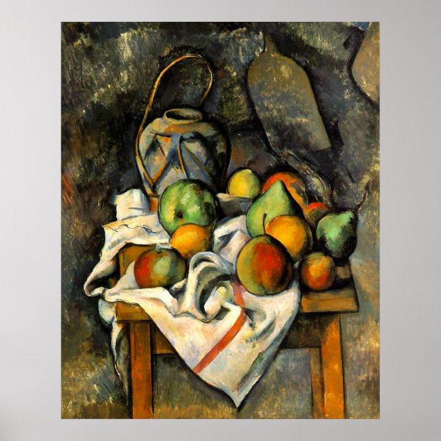 Poster Ginger Jar and Fruit - Paul Cezanne - c1895 (Frente)