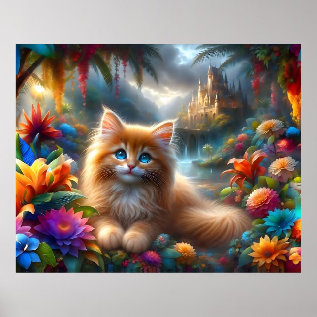 Poster Ginger Kitten em Fantasia Tropical do Paraíso (Frente)