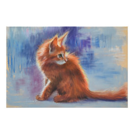 Pôster Ginger Kitten na Luz Pastel