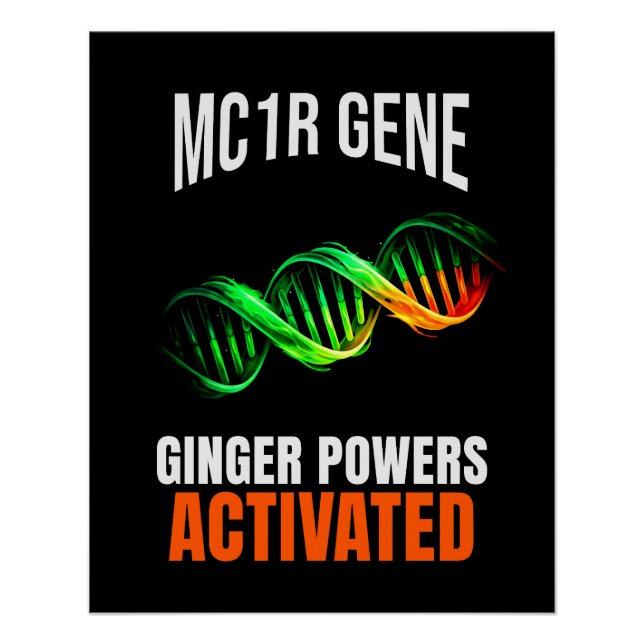 Pôster Ginger Powers Activated DNA Mutant Funny Redhead (Frente)