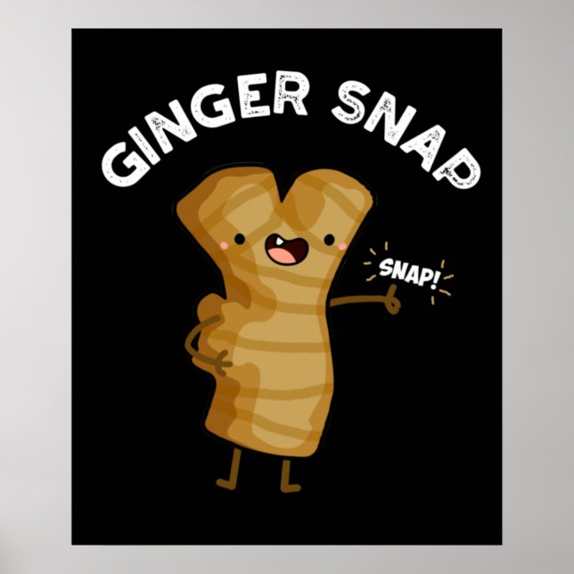 Poster Ginger Snap Funny Comida Herb Spice Dark BG (Frente)