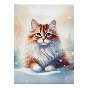 Pôster Ginger Winter Cat
