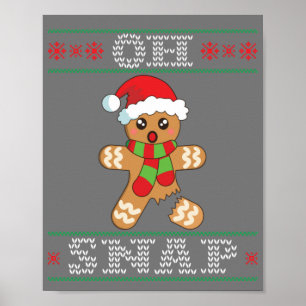 Poster Gingerbird Man Shirt Gift Oh Snap Christmas Ugt