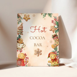 Poster Gingerbread Birthday Christmas Hot cocoa bar