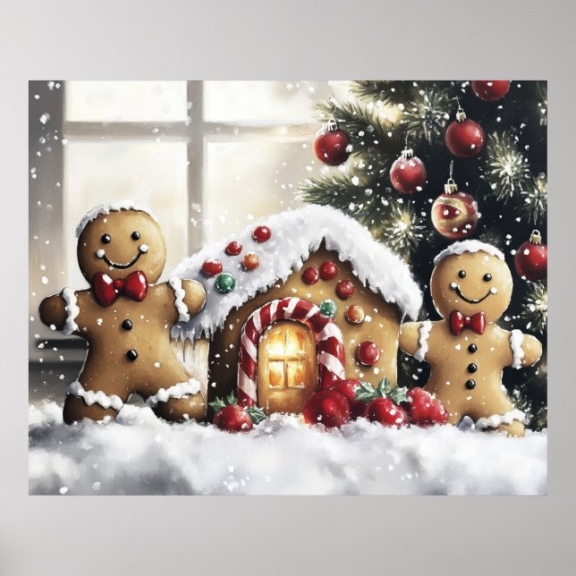 Poster Gingerbread Christmas Wall Art (Frente)