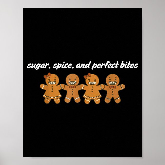 Poster Gingerbread Dental Christmas Ortho Squad Orthodont (Frente)