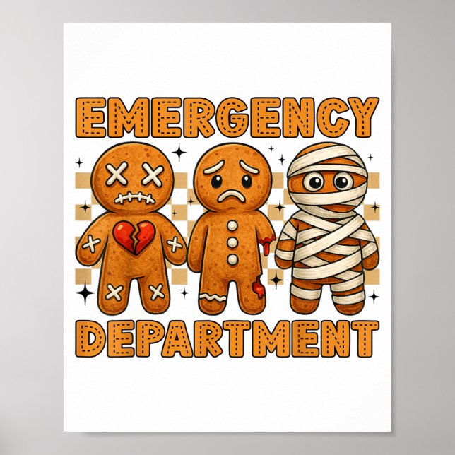 Poster Gingerbread Emergency Department Christmas Nurse D (Frente)