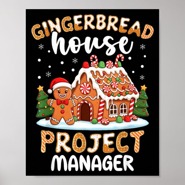 Poster Gingerbread House Project Manager Christmas Cookie (Frente)