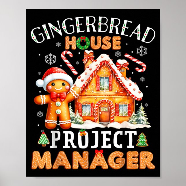 Poster Gingerbread House Project Manager Decorating Bakin (Frente)