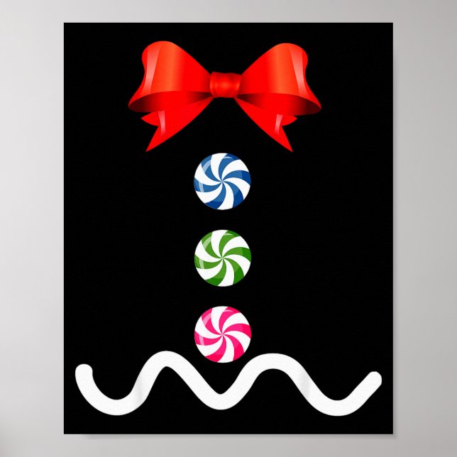 Poster Gingerbread Man Christmas Costume Cookie Baking  (Frente)