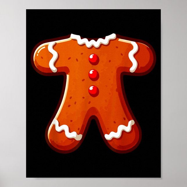Poster Gingerbread Man Costume Adult Kids Men Women Cooki (Frente)