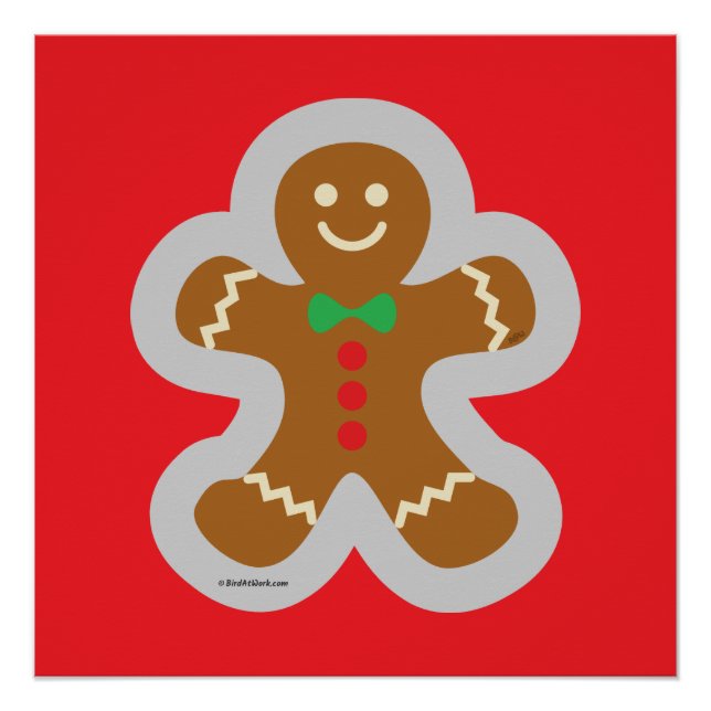 Pôster Gingerbread Man Making The Angel In The Snow (Frente)