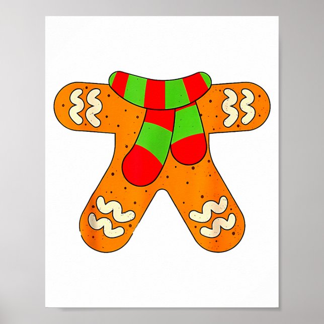 Poster Gingerbread Man Shirt Adult Kids Men Women Cookie  (Frente)