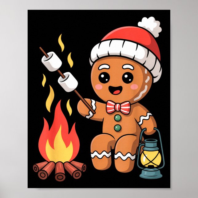 Poster Gingerbread Marshmallow Roaster Camng Christmas  (Frente)