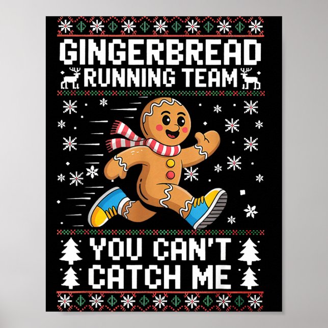 Poster Gingerbread Running Team Christmas Run Runner Funn (Frente)