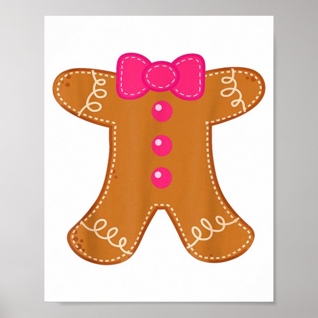 Poster Gingerbread Shirt Adult Kids Men Women Cookie Cost (Frente)