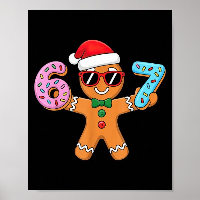 Poster Gingerbread Six Seven 67 Ice Cream Drip Christmas  (Frente)