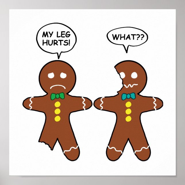 Poster Gingercake Cookie Humor de Natal (Frente)