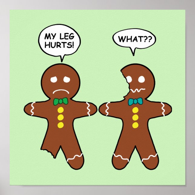 Poster Gingercake Cookie Natal Humor Verde (Frente)