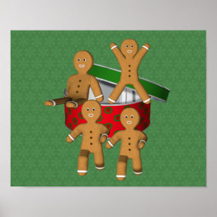 Pôster Gingercake Men Cute Cookies Férias de Natal