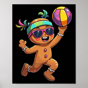 Poster Gingerpão jogando voleibol no Natal
