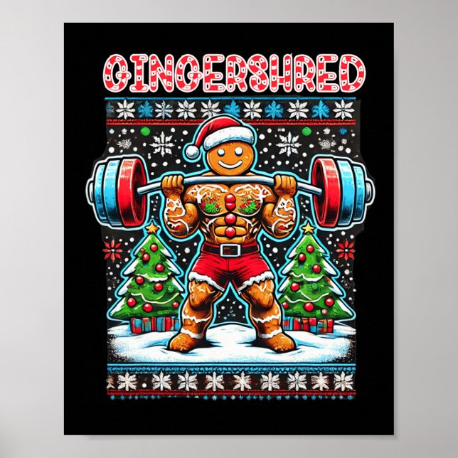 Poster Gingershred Funny Gingerbird Man Gym (Frente)