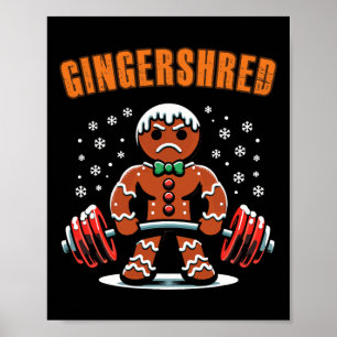 Poster Gingershred Funny Gingerbird Man Gym