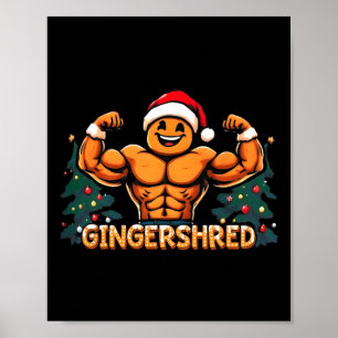 Poster Gingershred Funny Gingerbird Man Gym