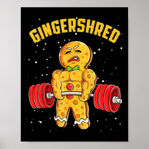 Poster Gingershred Funny Gingerbird Man Gym
