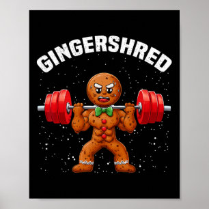 Poster Gingershred Funny Gingerbird Man Gym