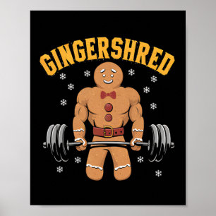 Poster Gingershred Funny Gingerbird Man Gym